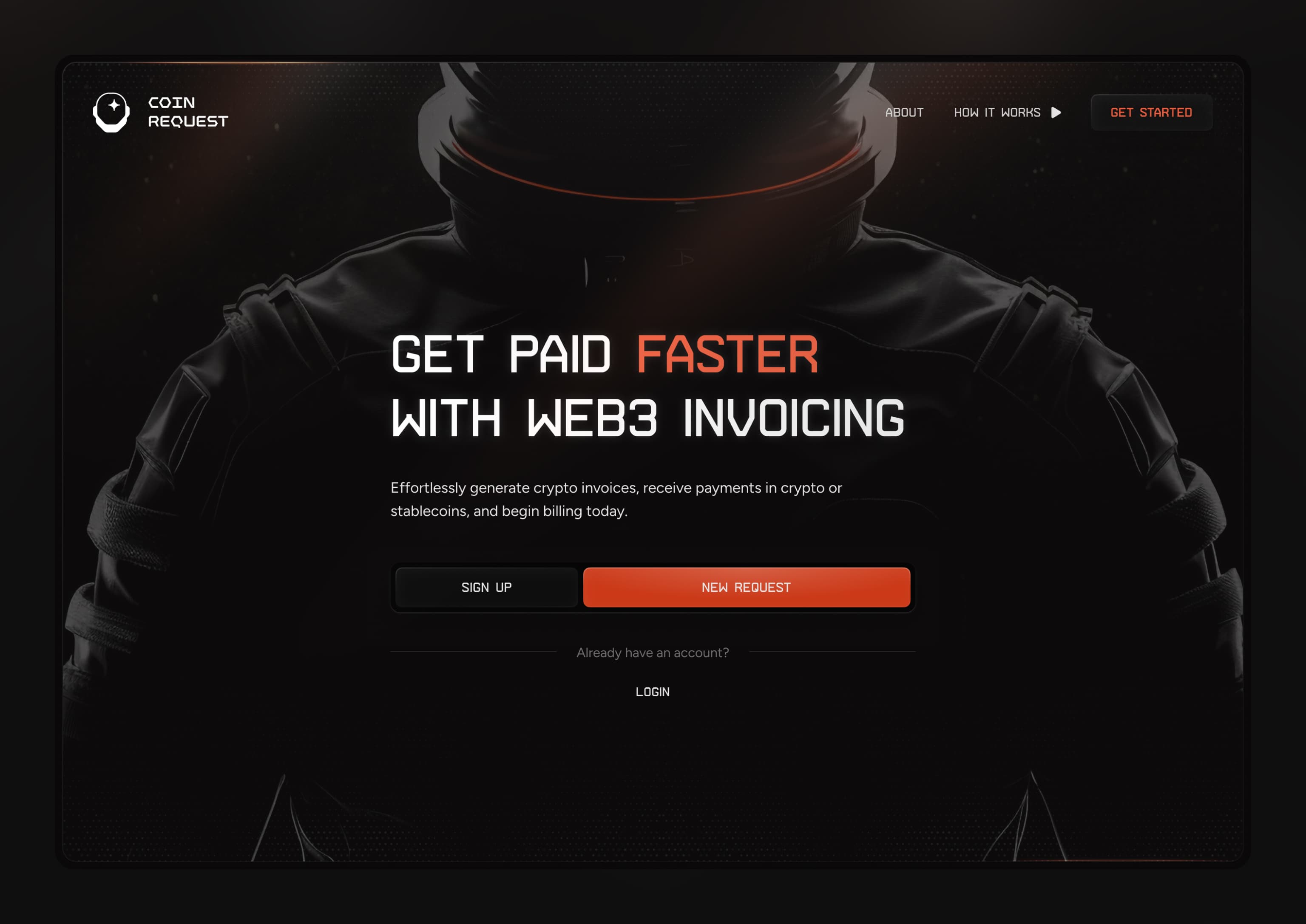 Coin Request Design - Welcome Screen